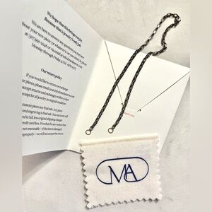 Marla Aaron 16” blackened sterling silver biker chain with 14k yellow gold loops